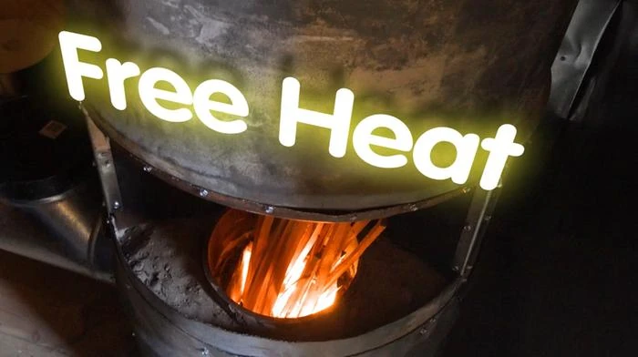 Free Heat movie artwork over a burning rocket heater